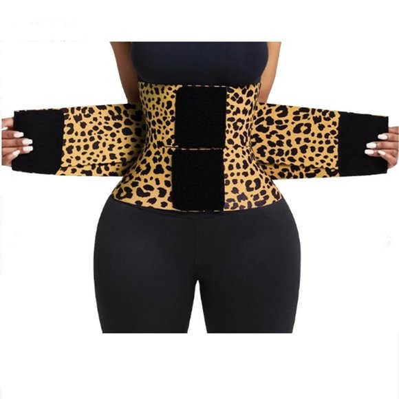 Women Leopard Print Waist Trainer Belt Brown Black - Picture 4 of 4